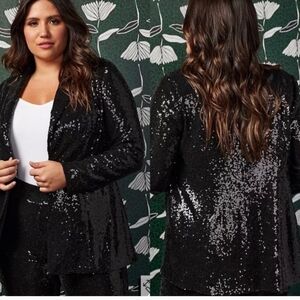 TORRID x Sylvia Mollie Black Sequin Blazer Jacket 2X